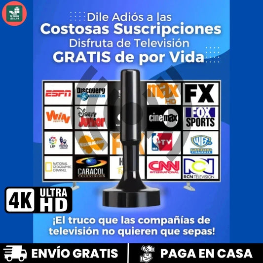 ANTENA DIGITAL 4K HD 2027 MÁXIMA SEÑAL Y NITIDEZ PARA CIENTOS DE CANALES GRATIS