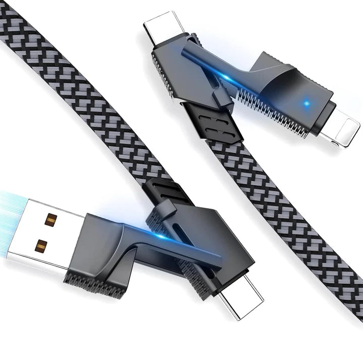 PACK X2 CABLES ULTRACARGA RÁPIDA MULTIFUNCIONAL 4 EN 1 + ENVÍO GRATIS