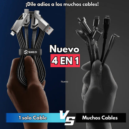 PACK X2 CABLES ULTRACARGA RÁPIDA MULTIFUNCIONAL 4 EN 1 + ENVÍO GRATIS